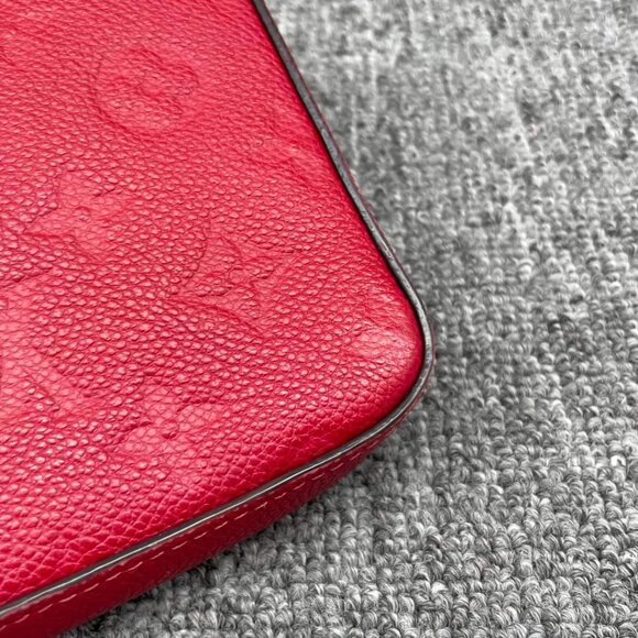 100%  Authentic Louis Vuitton Pochette Felicie Red W/P Monogram Shoulder Bag - Picture 9 of 16